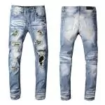 amiri jeans denim dirty indigo destroy hole